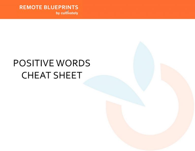 Positive Words Cheat Sheet - Cultivately